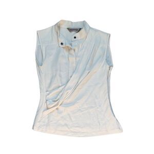 Sportsmax Sleeveless Deconstructed Drape Blouse Cream Small